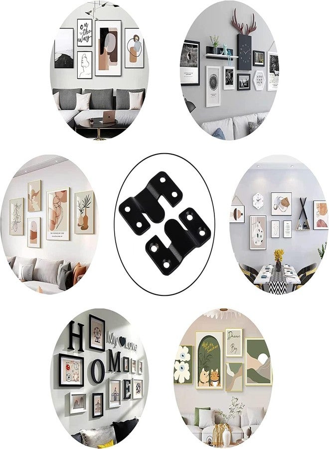Elexa Hardware Stainless Steel Z-Shaped Flush Mount Brackets | Black French Cleat Hangers for Photo Frames, Mirrors, Shelves, and Cabinets (Z Bracket, 8, Count) - Image 4